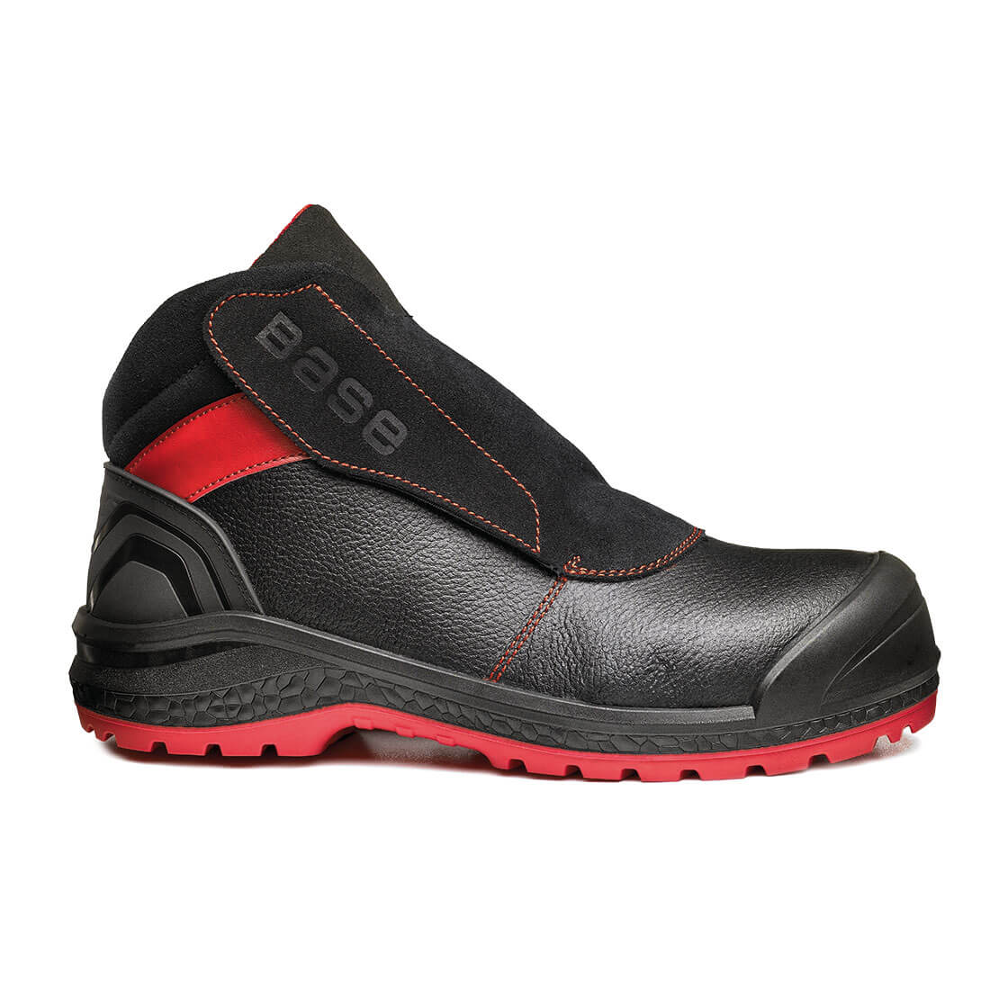 Base Sparkle Toe Cap Work Safety Boots Black/Red 1#colour_black-red
