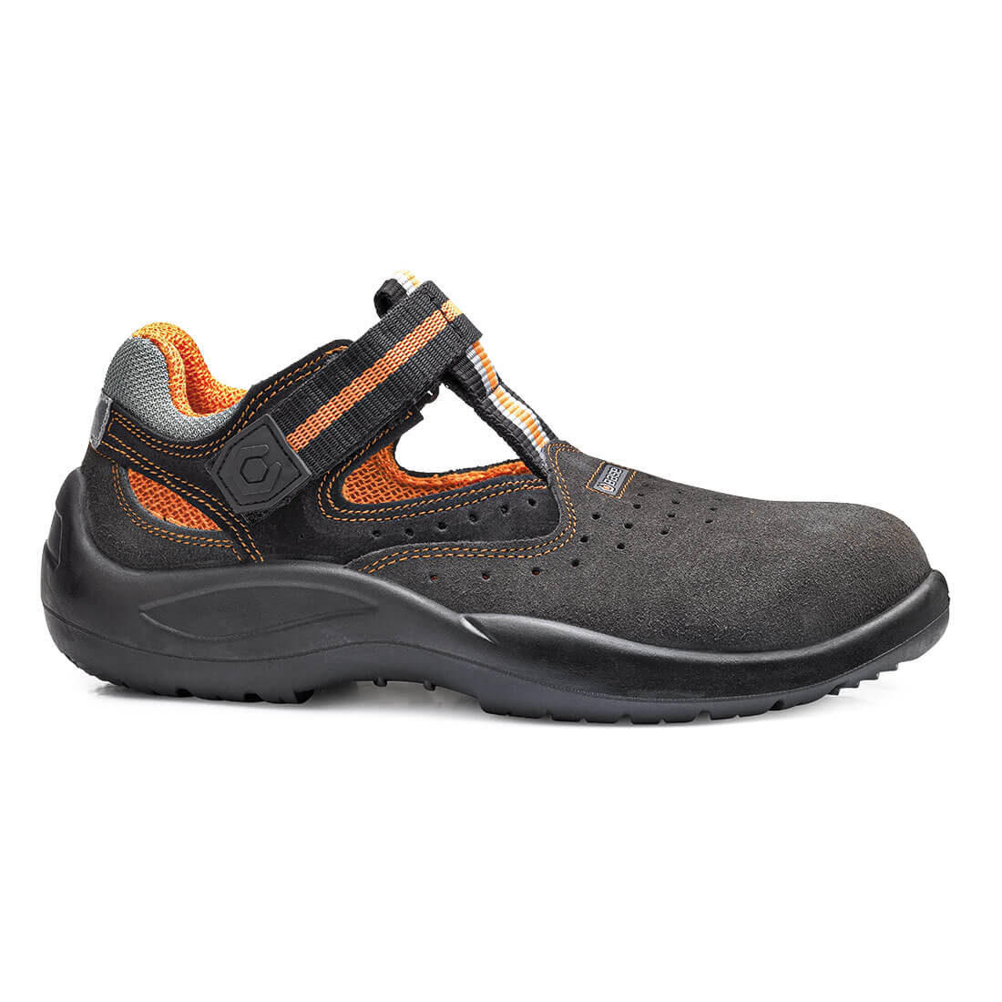Base Summer Toe Cap Work Safety Sandals Grey/Orange 1#colour_grey-orange