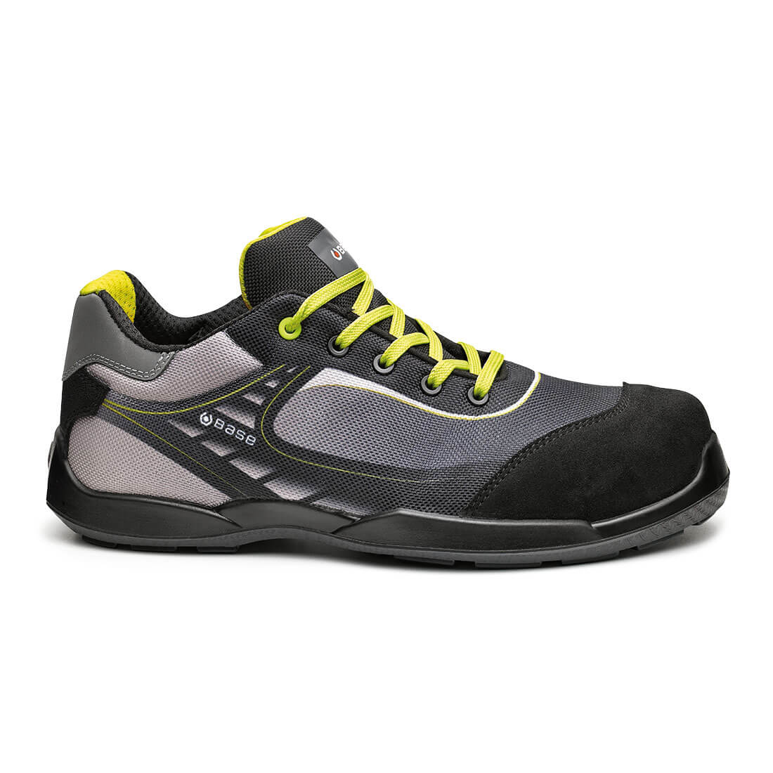 Base Tennis Toe Cap Work Safety Shoes Black/Yellow 1#colour_black-yellow