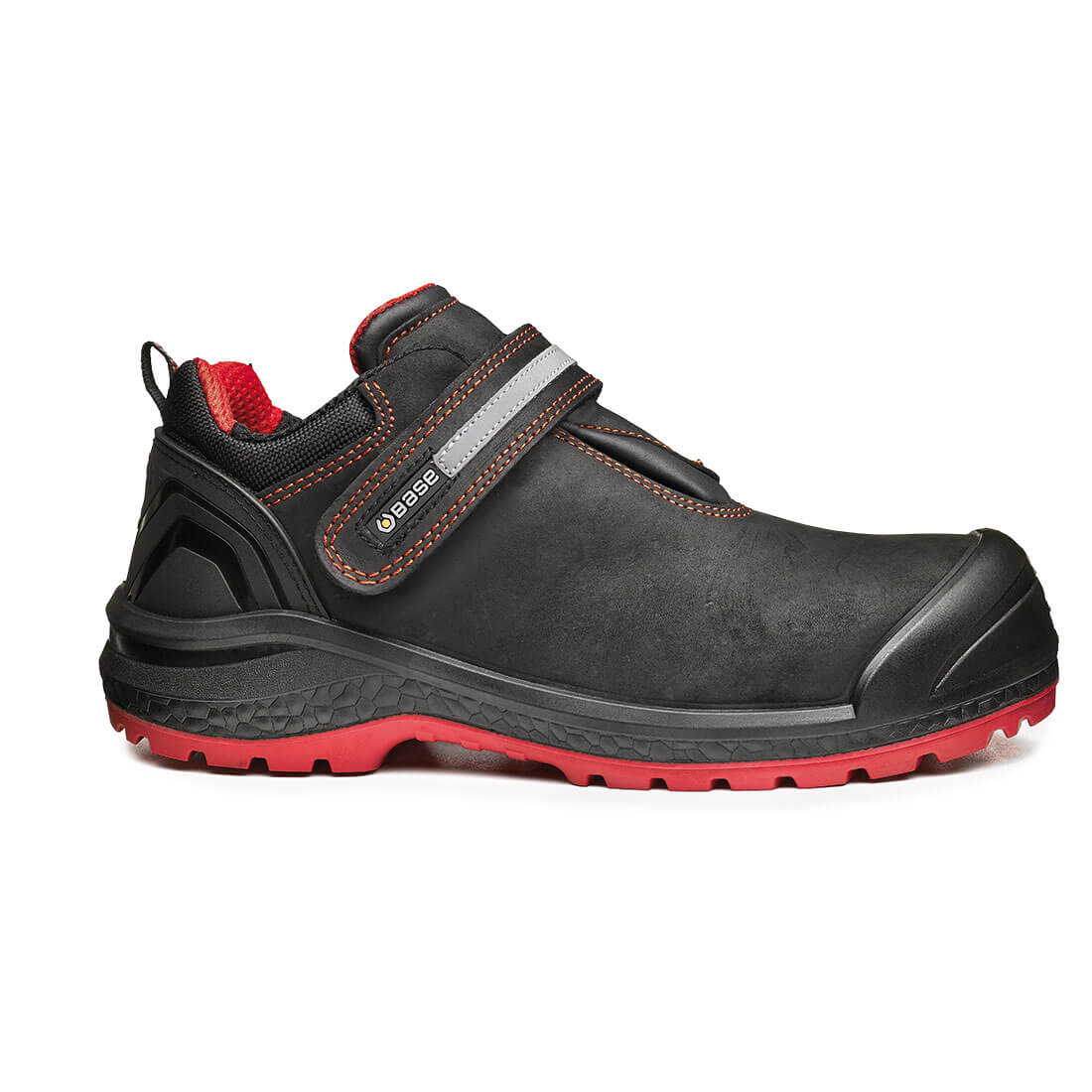 Base Twinkle Toe Cap Work Safety Shoes Black/Red 1#colour_black-red