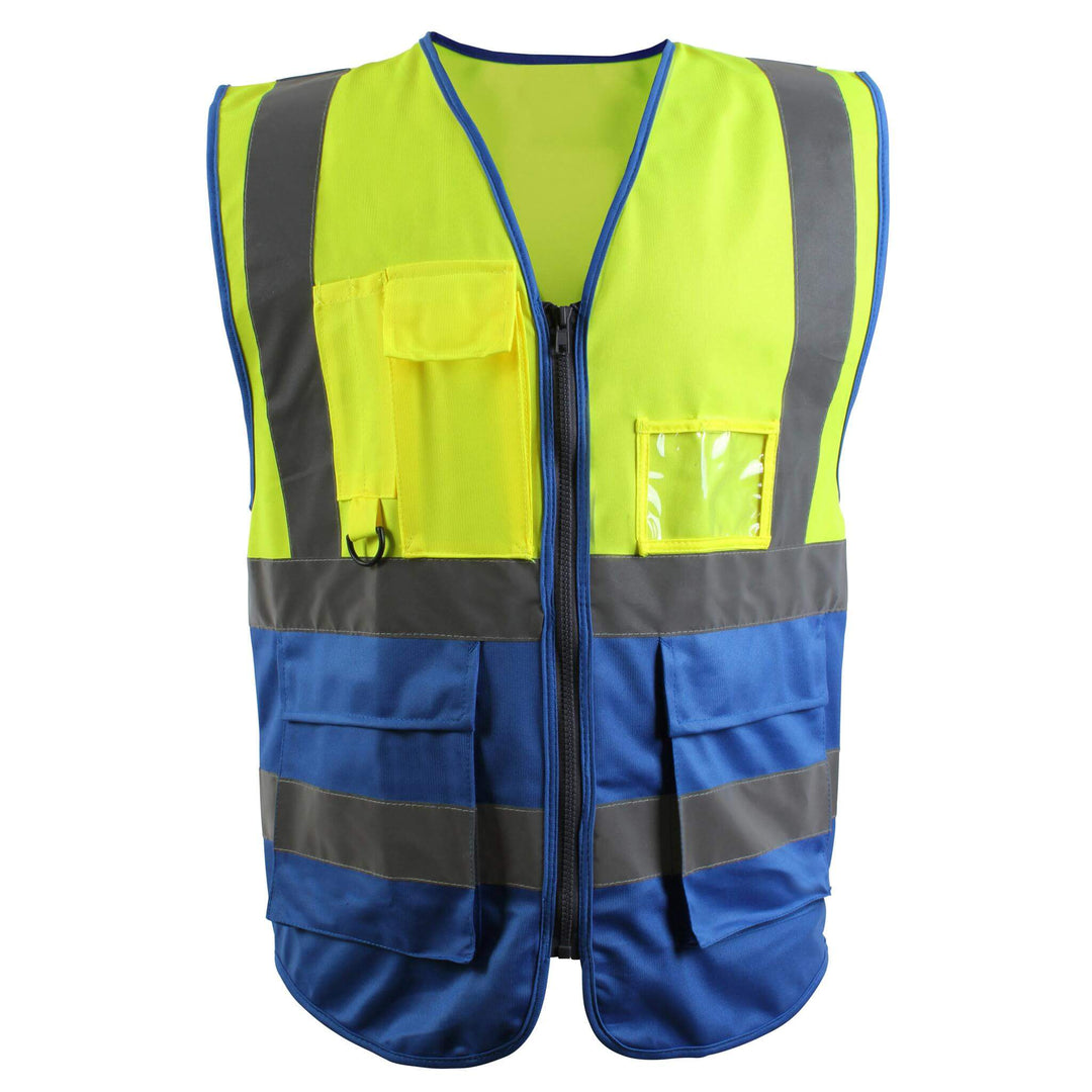 Blackrock Hi-Vis Premium Waistcoat Yellow/Blue Main#colour_yellow-blue