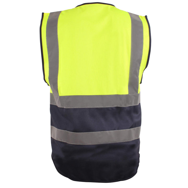 Blackrock Hi-Vis Premium Waistcoat Yellow/Navy 2#colour_yellow-navy