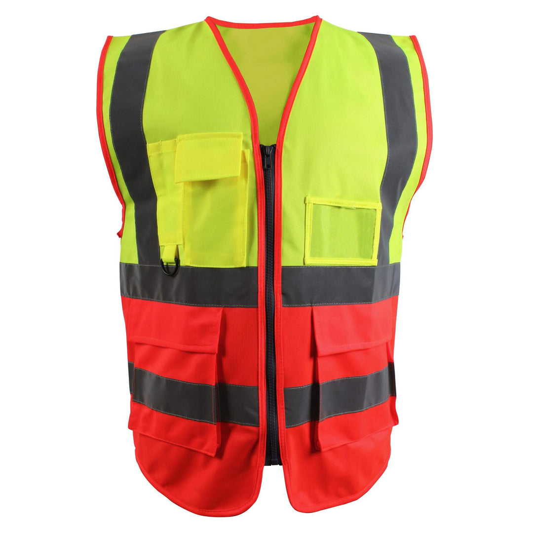 Blackrock Hi-Vis Premium Waistcoat Yellow/Red Main#colour_yellow-red