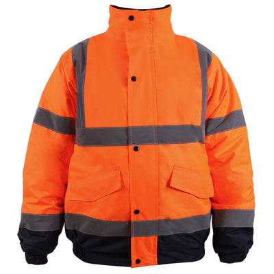 Blackrock Hi-Vis Two Tone Bomber Jacket Orange/Navy Main#colour_orange-navy