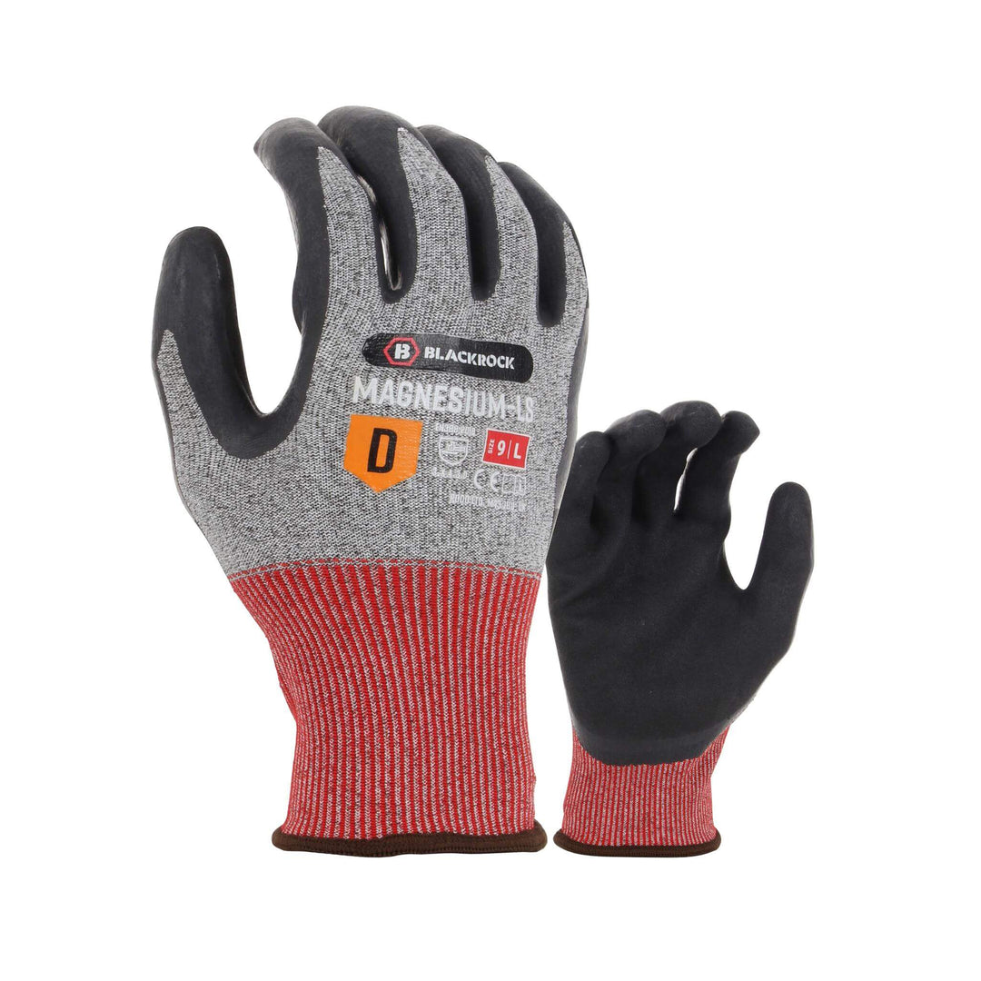 Blackrock Magnesium LS Cut Resistant Sandy Latex Gloves Grey Main#colour_grey