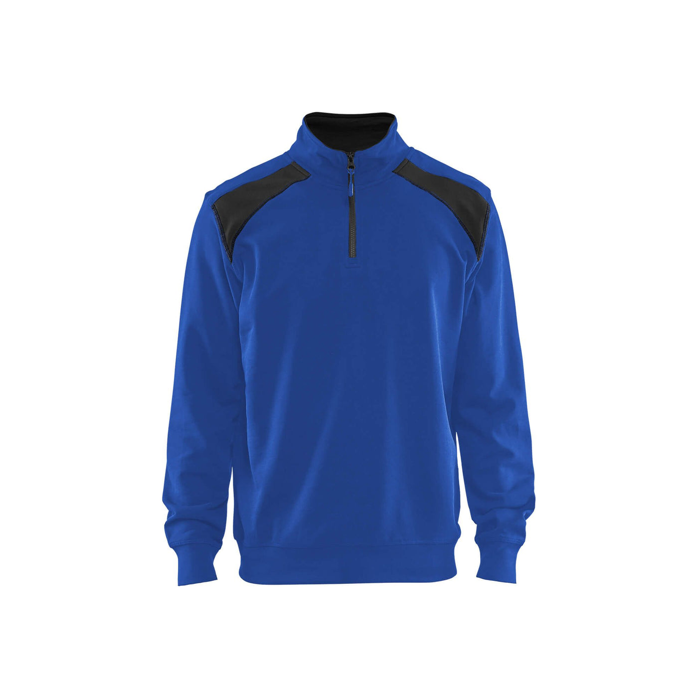 Blaklader 33531158 2-Tone Sweatshirt Half-Zip Cornflower Blue/Black Main #colour_cornflower-blue-black