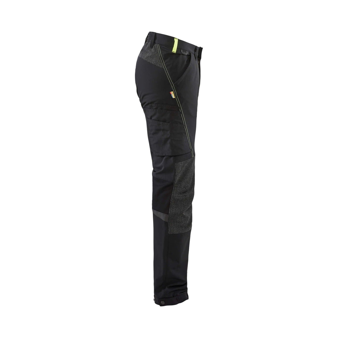 Blaklader 14221645 4-Way-Stretch Trousers Cordura Black/Hi-Vis Yellow Right #colour_black-hi-vis-yellow