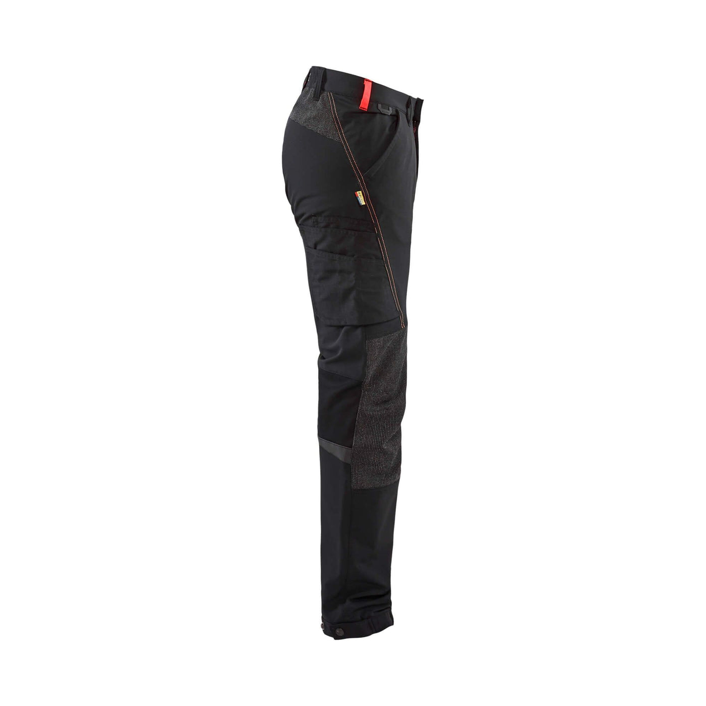 Blaklader 14221645 4-Way-Stretch Trousers Cordura Black/Red Right #colour_black-red