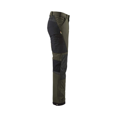 Blaklader 14221645 4-Way-Stretch Trousers Cordura Dark Olive Green/Black Right #colour_dark-olive-green-black