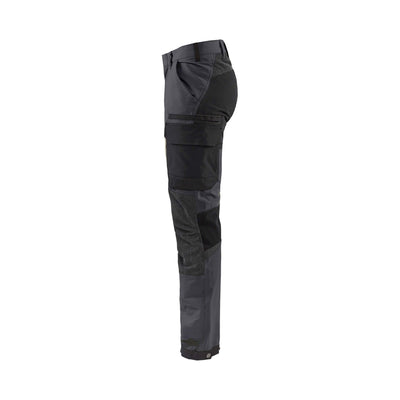 Blaklader 14221645 4-Way-Stretch Trousers Cordura Mid Grey/Black Left #colour_mid-grey-black