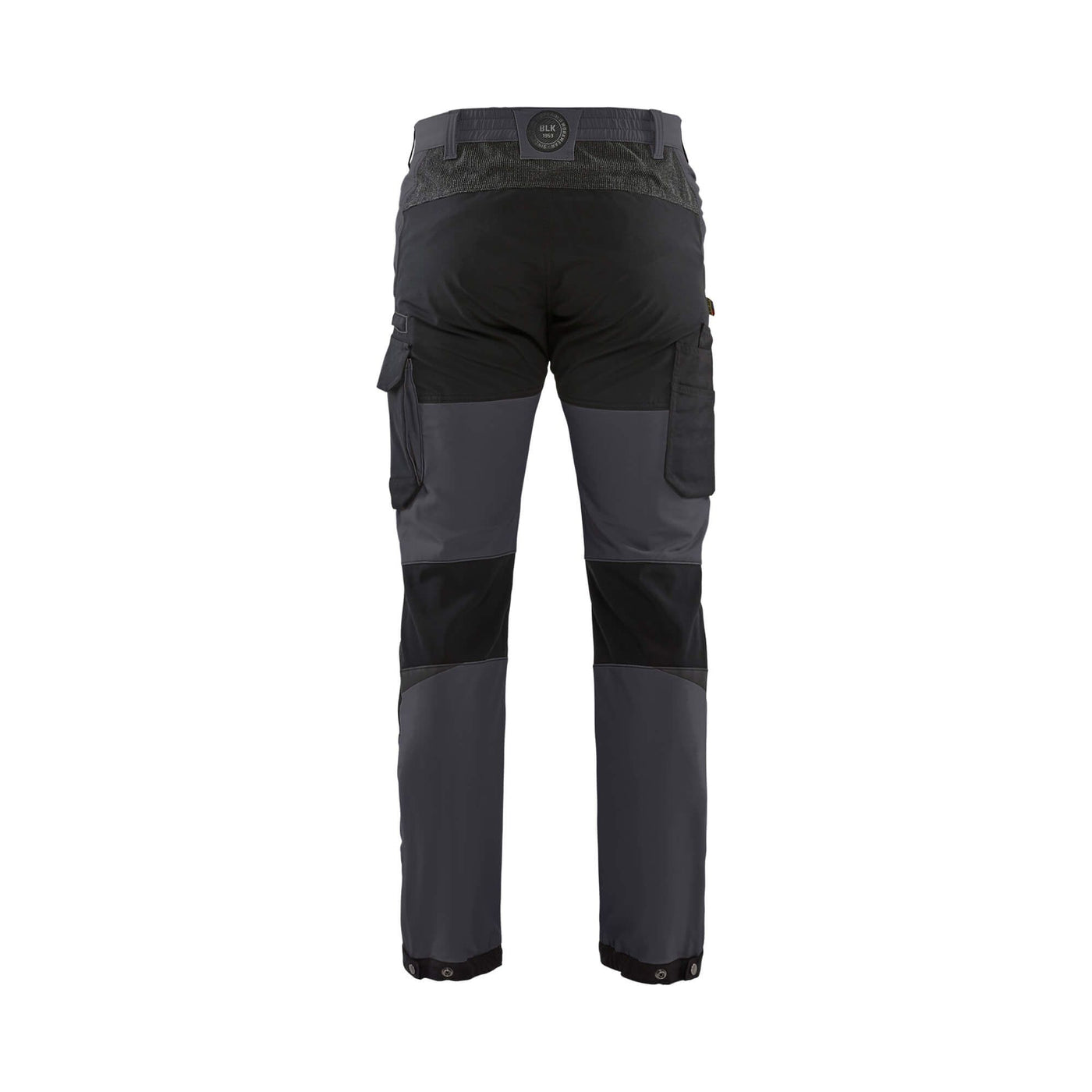 Blaklader 14221645 4-Way-Stretch Trousers Cordura Mid Grey/Black Rear #colour_mid-grey-black