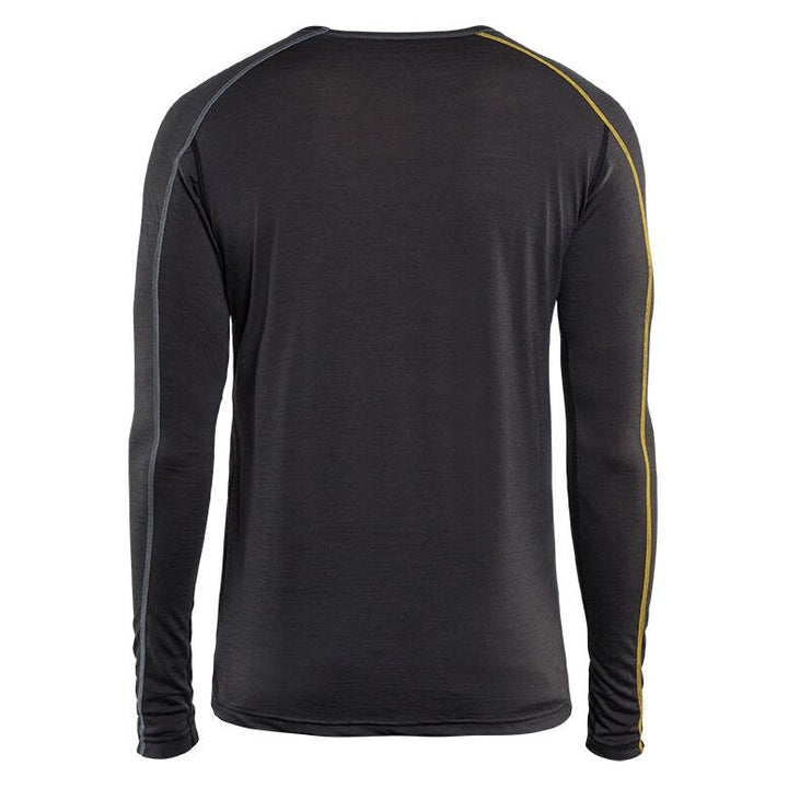 Blaklader 47991734 Baselayer T-Shirt Lightweight Dark Grey/Yellow Rear #colour_dark-grey-yellow