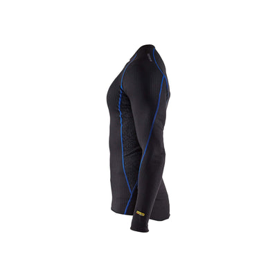 Blaklader 68101707 Baselayer Underwear Set Black/Cornflower Blue Left #colour_black-cornflower-blue