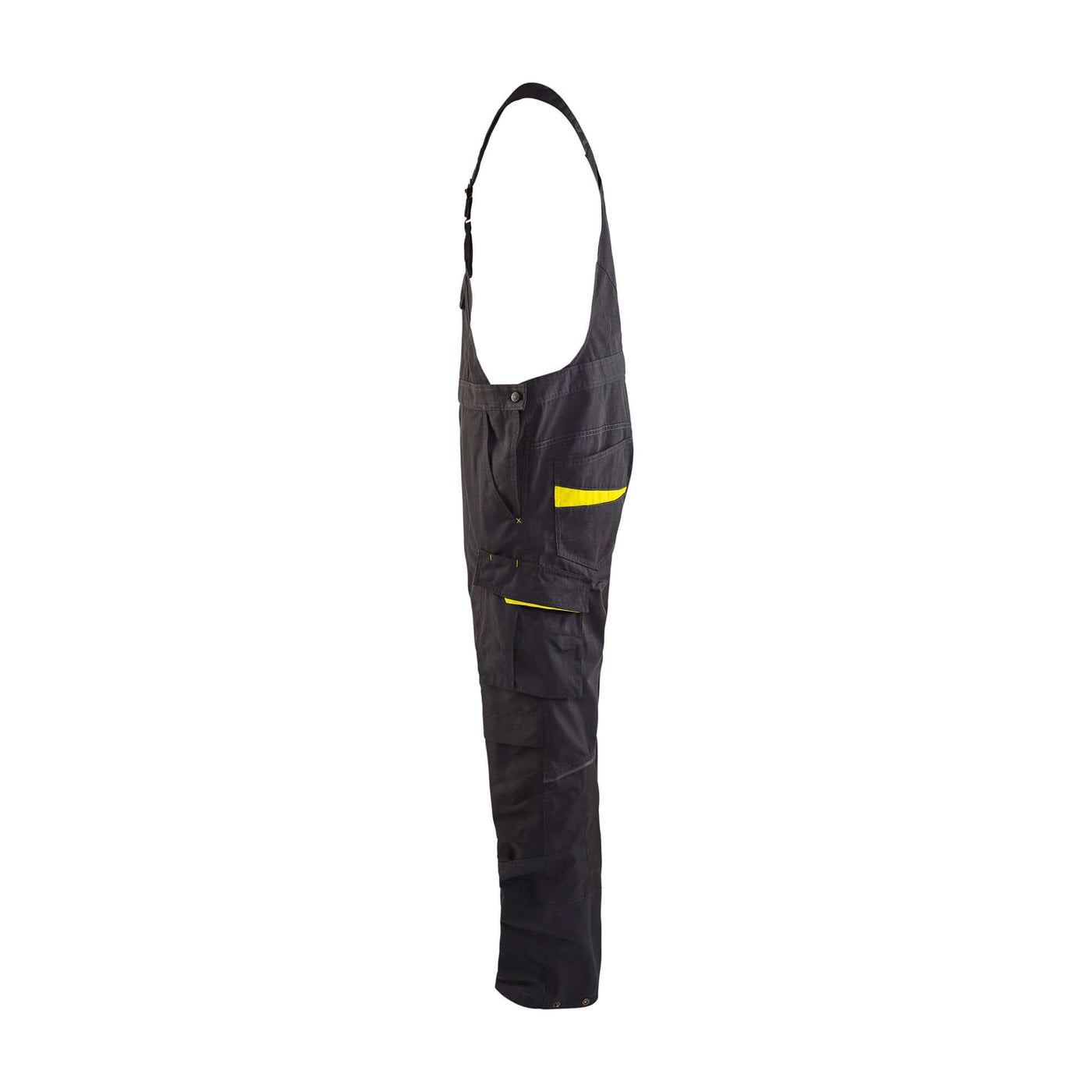 Blaklader 26951330 Bib Overalls Trousers Black/Hi-Vis Yellow Left #colour_black-hi-vis-yellow