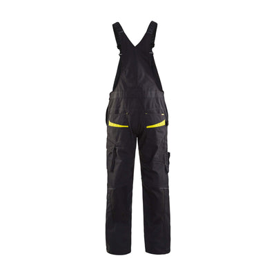 Blaklader 26951330 Bib Overalls Trousers Black/Hi-Vis Yellow Rear #colour_black-yellow