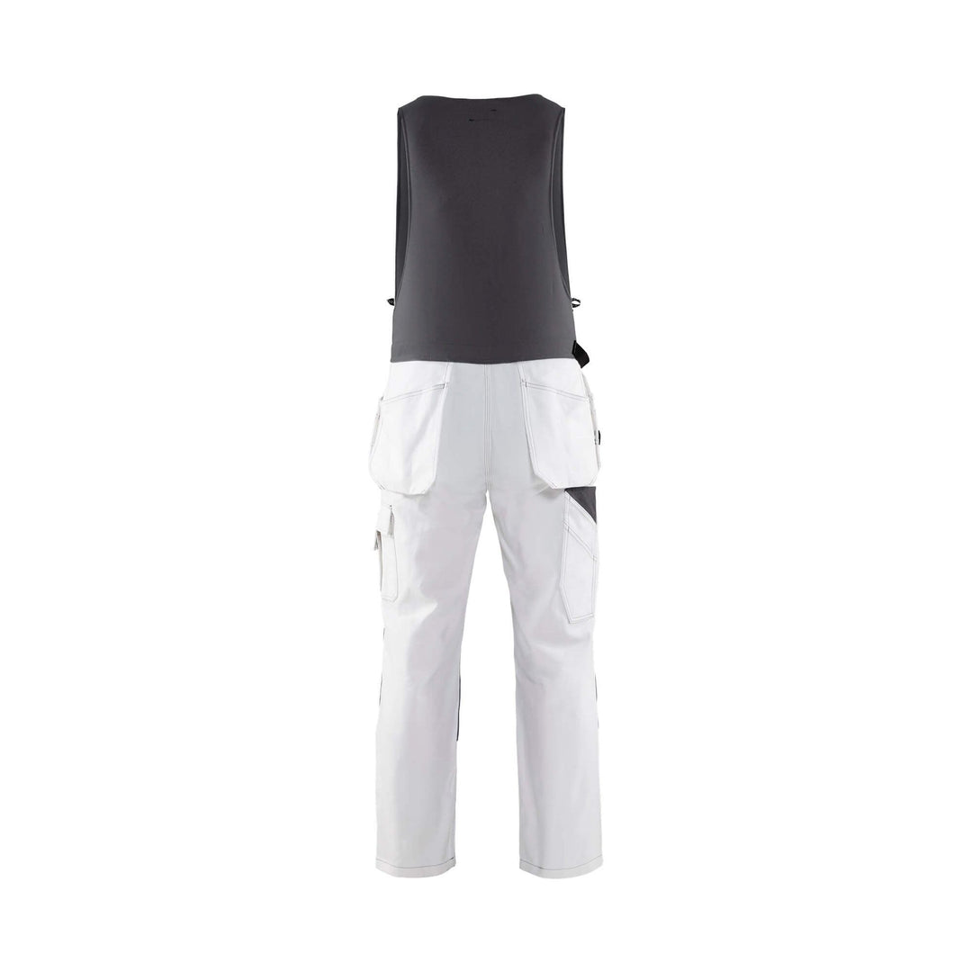 Blaklader 25321210 Bib Overalls White White/Dark Grey Rear #colour_white-dark-grey