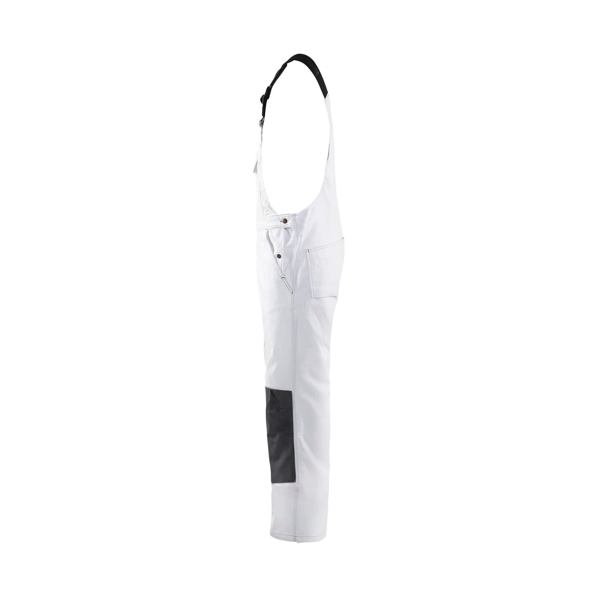 Blaklader 26111210 Bib Overalls White White/Dark Grey Left #colour_white-dark-grey