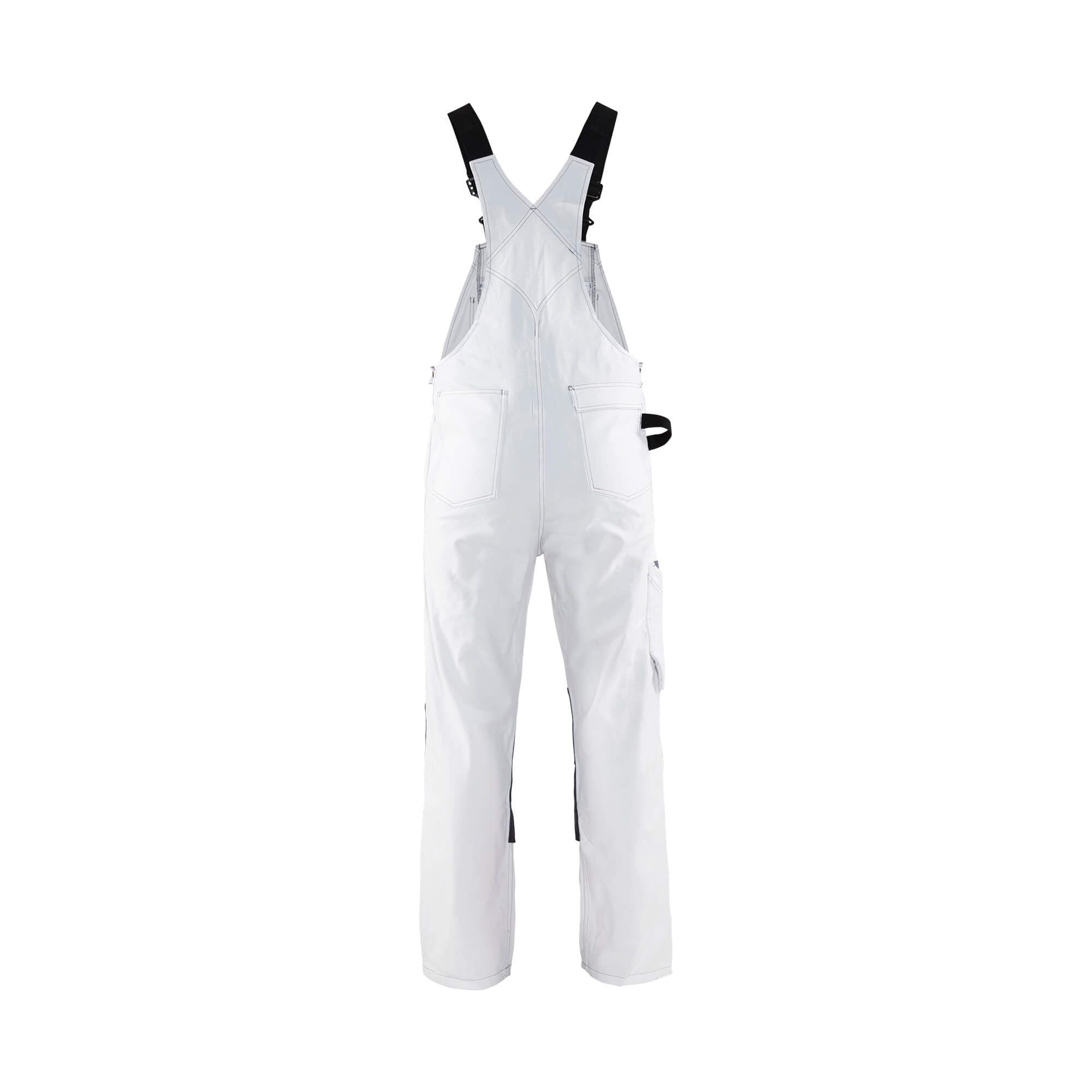 Blaklader 26111210 Bib Overalls White White/Dark Grey Rear #colour_white-dark-grey