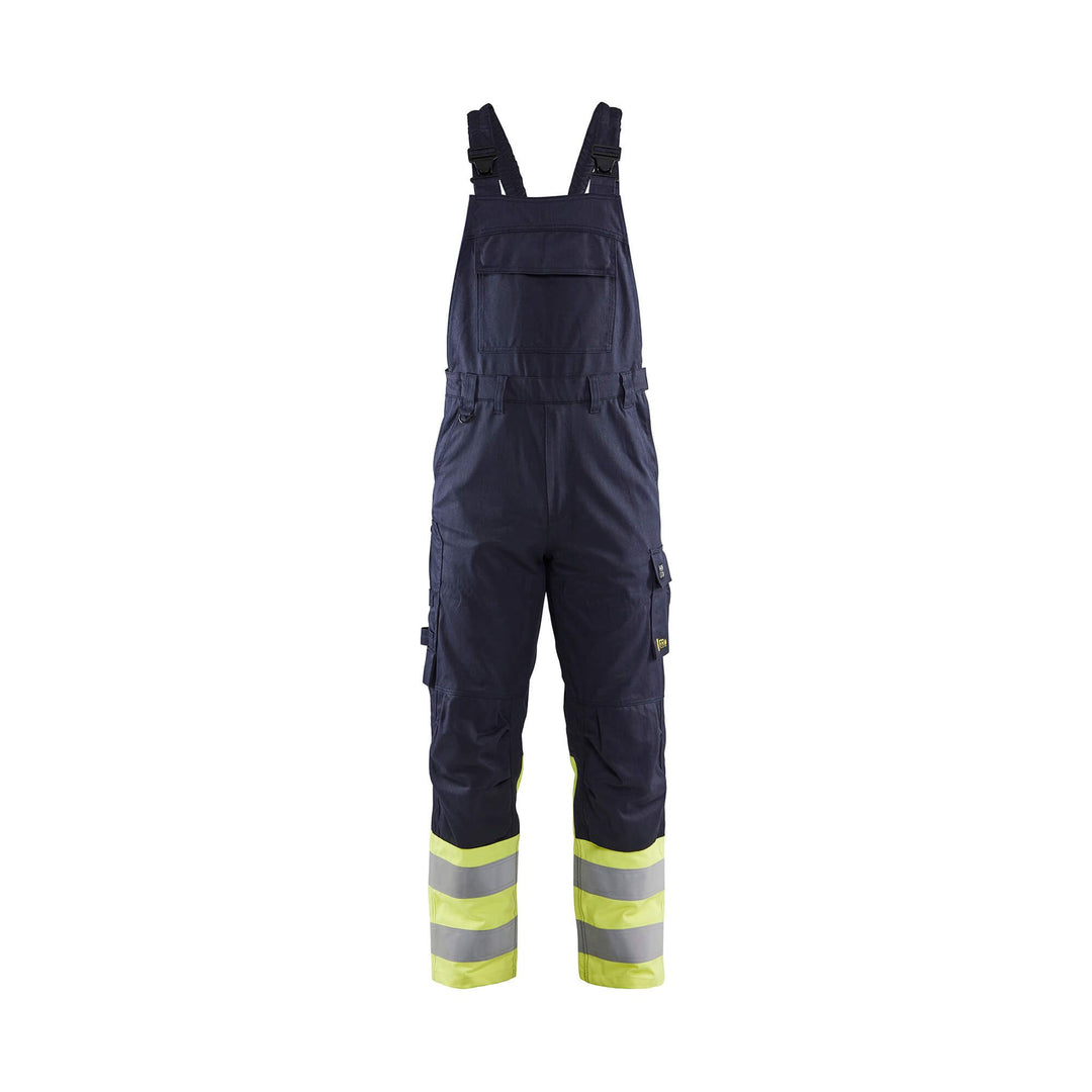 Blaklader 26051519 Bib Trousers Inherent Steel Navy Blue/Hi-Vis Yellow Main #colour_navy-blue-hi-vis-yellow