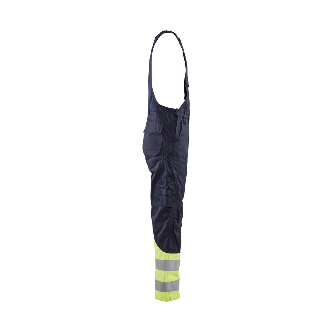 Blaklader 26051519 Bib Trousers Inherent Steel Navy Blue/Hi-Vis Yellow Right #colour_navy-blue-hi-vis-yellow