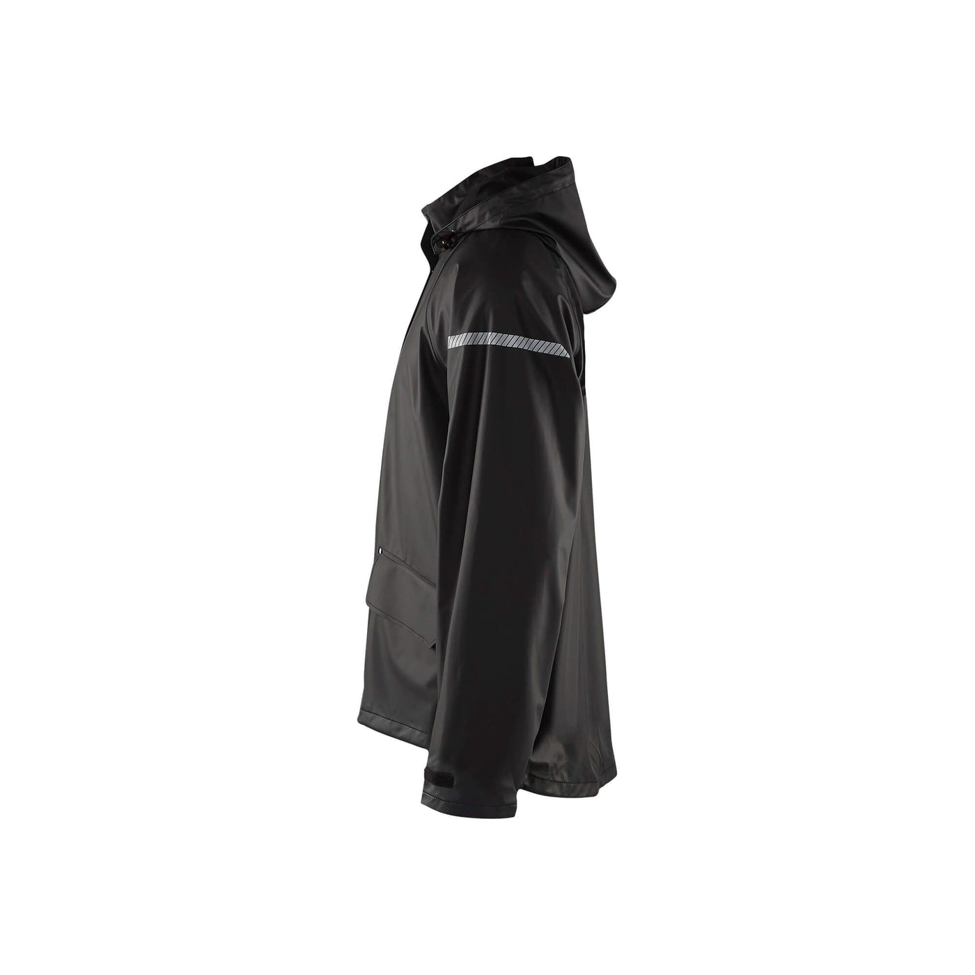 Blaklader 43112000 Black Lightweight Rain Jacket Black Left #colour_black