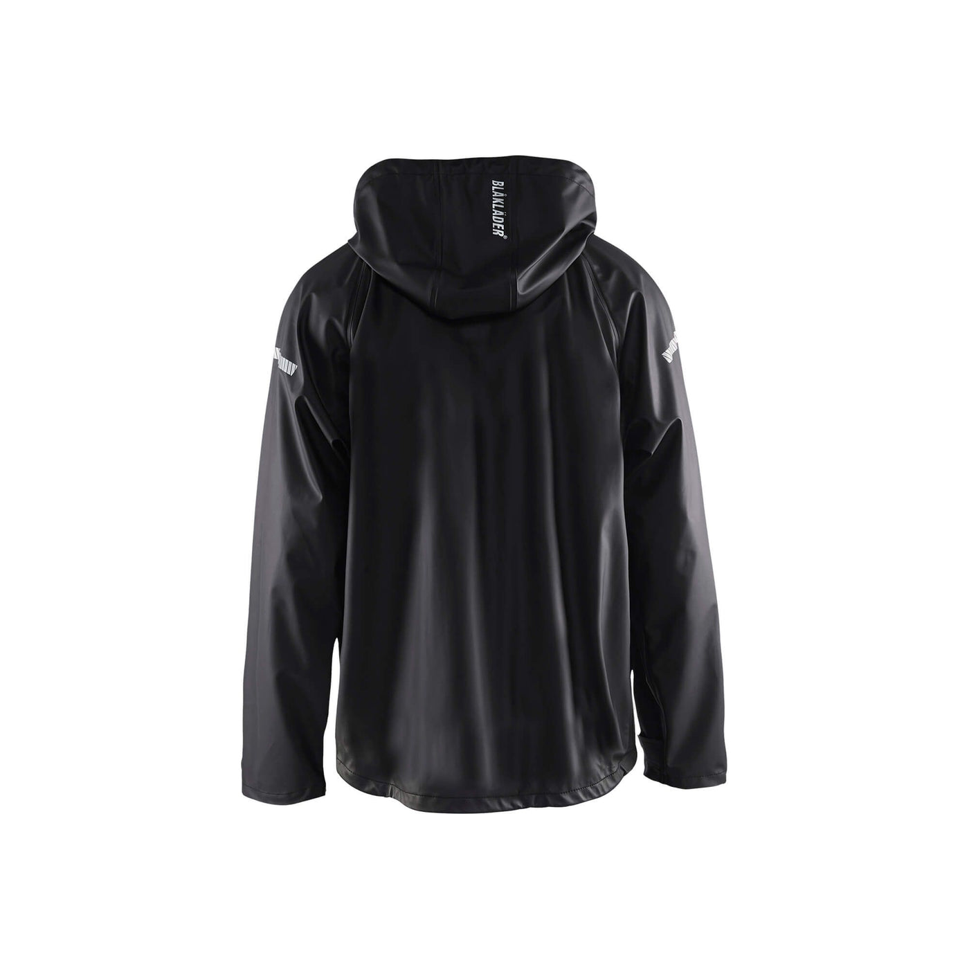 Blaklader 43112000 Black Lightweight Rain Jacket Black Rear #colour_black
