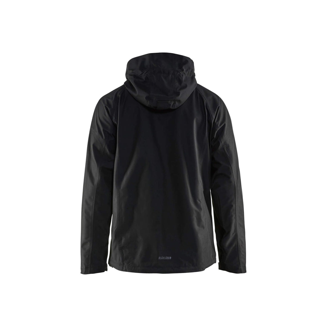 Blaklader 48661946 Black Rain Jacket Black Rear #colour_black