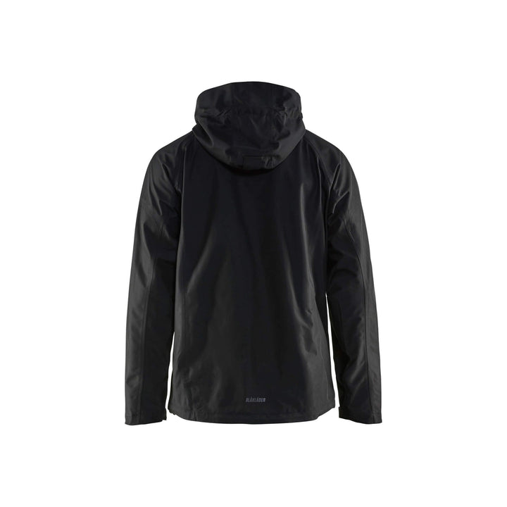 Blaklader 48661946 Black Rain Jacket Black Rear #colour_black