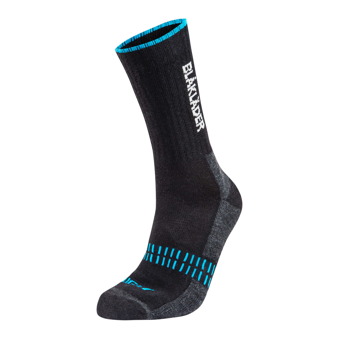 Blaklader 21911094 Blakader Light All-Weather Sock Black/Neon Blue Main #colour_black-neon-blue