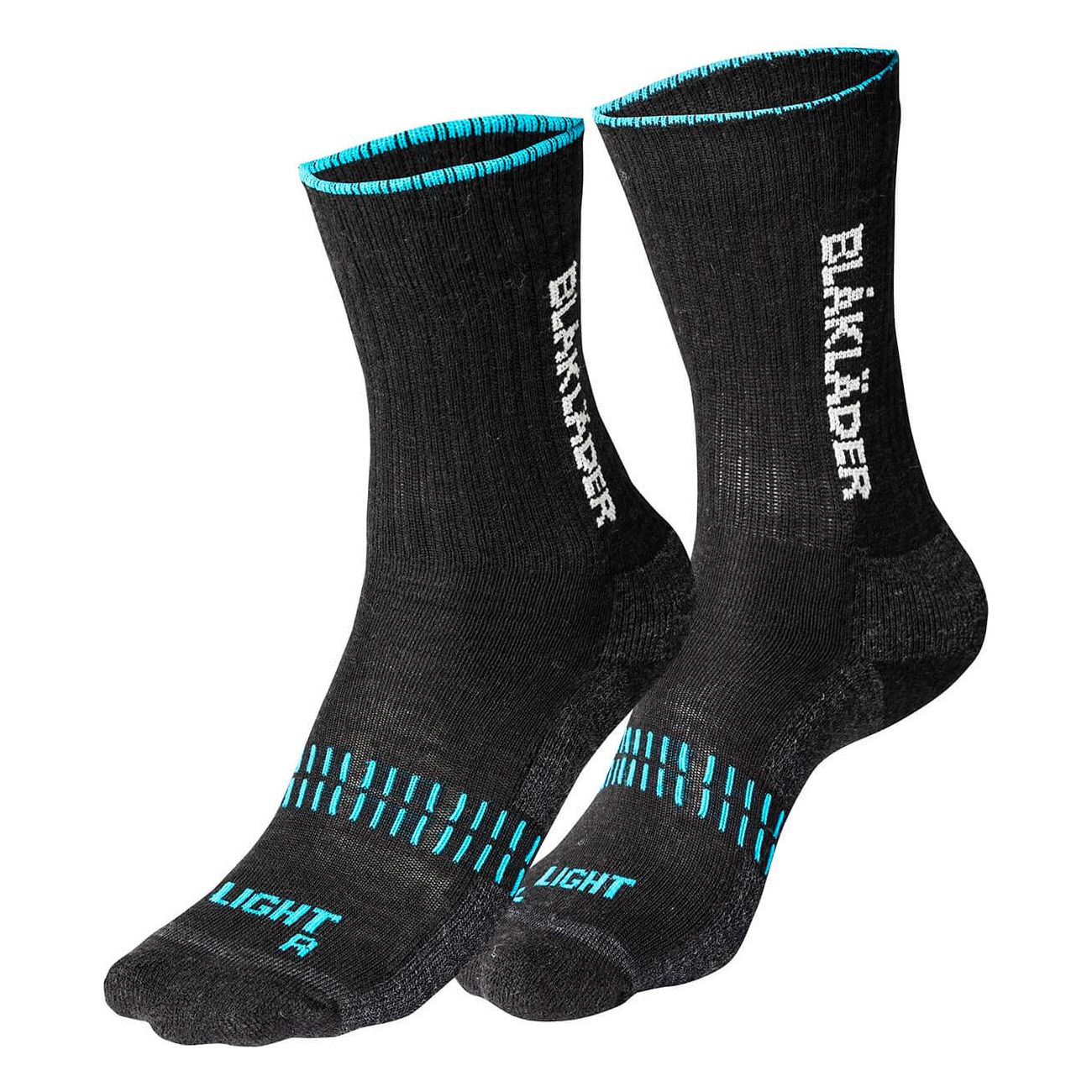 Blaklader 21911094 Blakader Light All-Weather Sock Black/Neon Blue Rear #colour_black-neon-blue