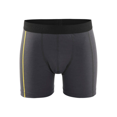 Blaklader 18471734 Boxer Shorts Merino Dark Grey/Yellow Main #colour_dark-grey-yellow