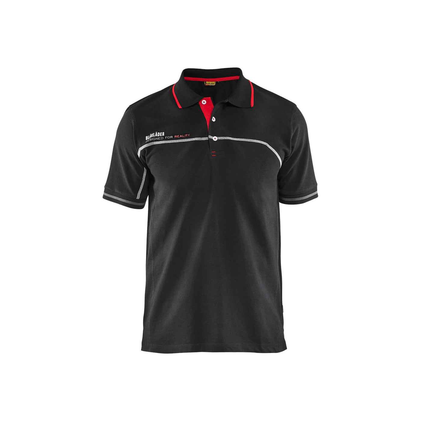 Blaklader 33271050 Branded Polo Shirt Black/Red Main #colour_black-red