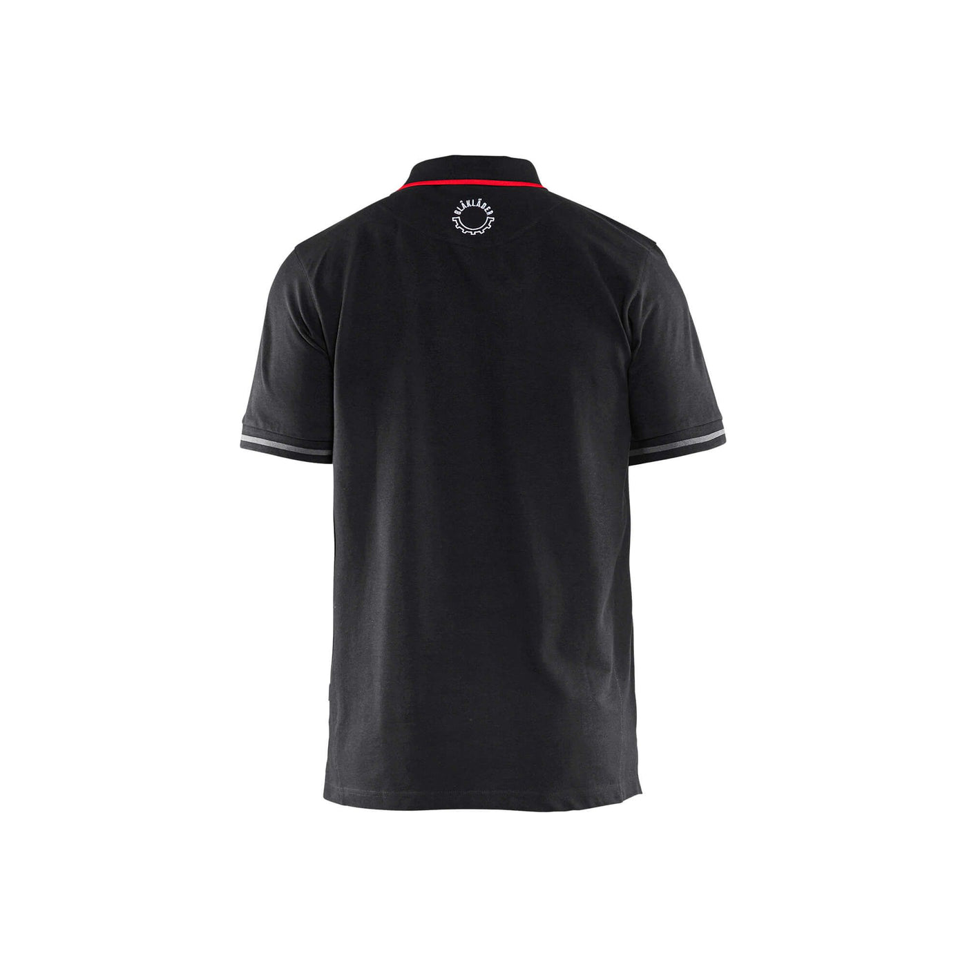 Blaklader 33271050 Branded Polo Shirt Black/Red Rear #colour_black-red