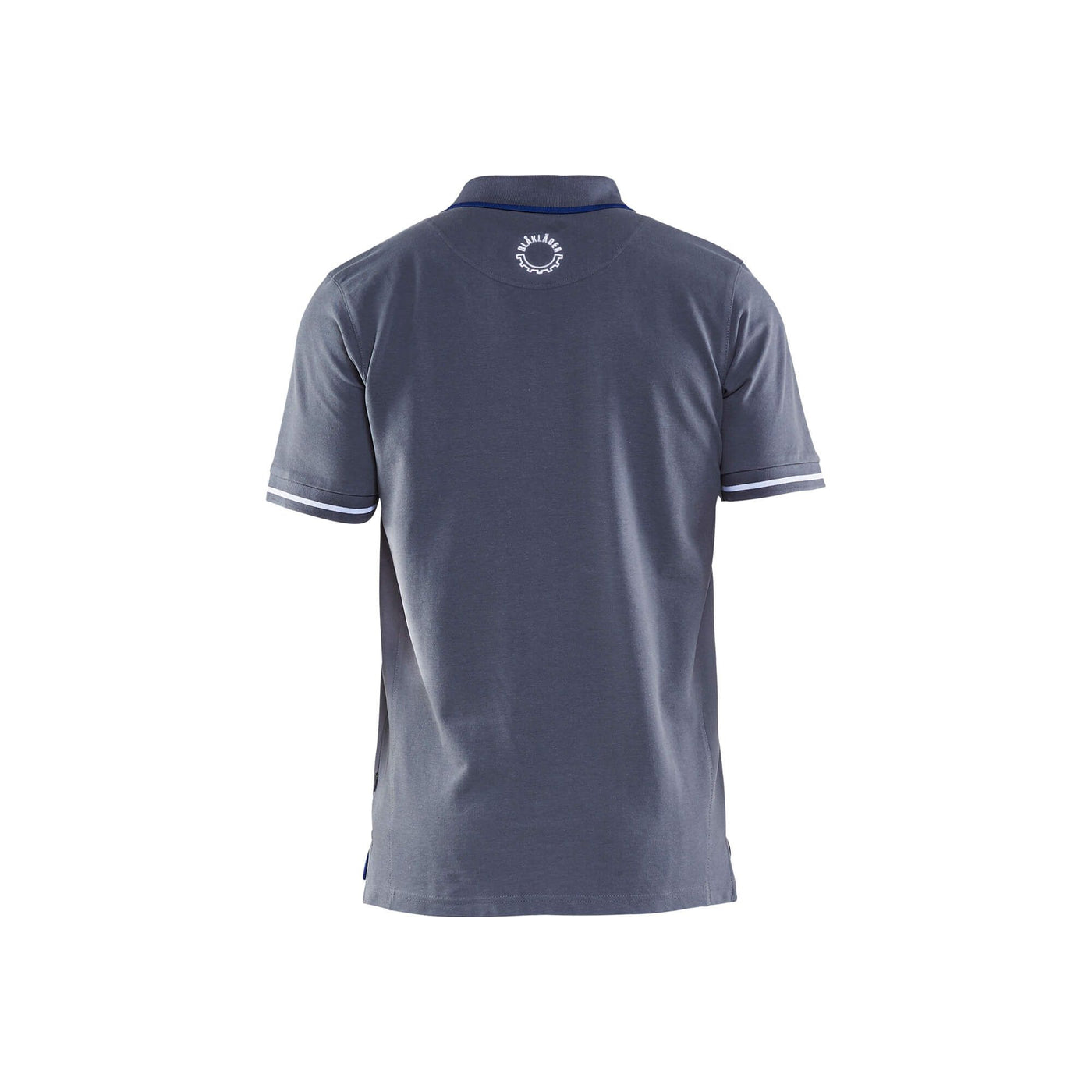 Blaklader 33271050 Branded Polo Shirt Grey/Cornflower Blue Rear #colour_grey-cornflower-blue