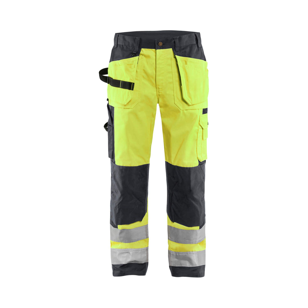 Blaklader 15331860 Craftsman Hi-Vis Trousers Hi-Vis Yellow/Mid Grey Main #colour_hi-vis-yellow-mid-grey