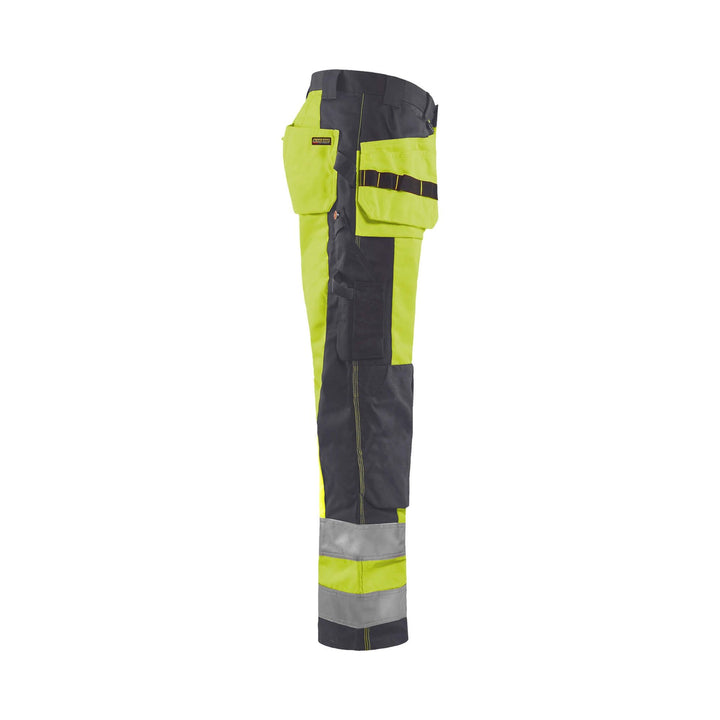 Blaklader 15331860 Craftsman Hi-Vis Trousers Hi-Vis Yellow/Mid Grey Right #colour_hi-vis-yellow-mid-grey