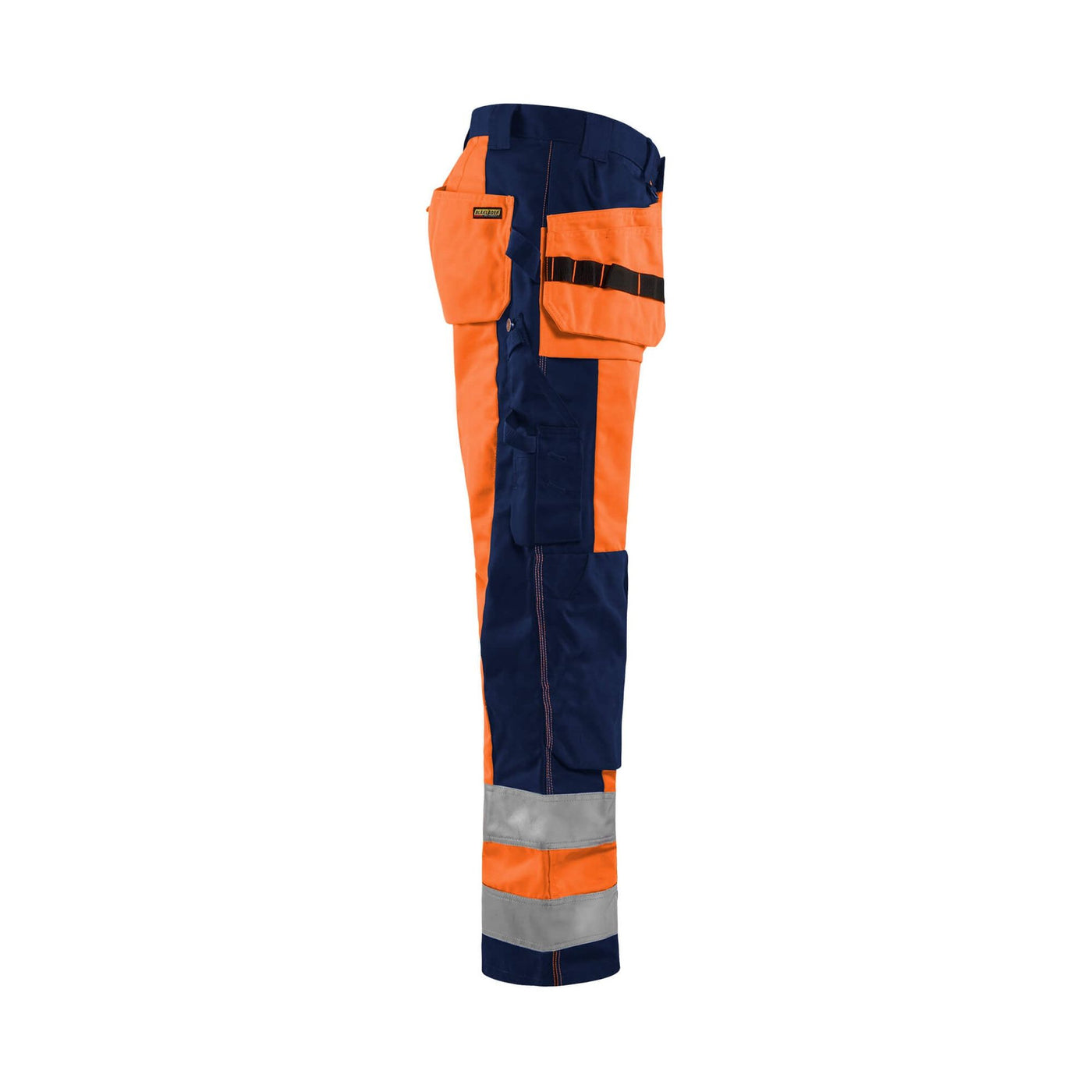 Blaklader 15331860 Craftsman Hi-Vis Trousers Orange/Navy Blue Right #colour_orange-navy-blue