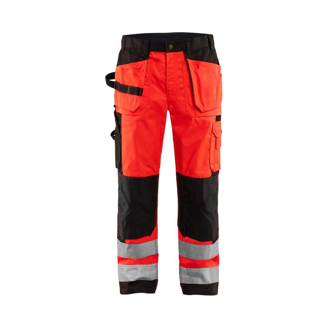 Blaklader 15331860 Craftsman Hi-Vis Trousers Red/Black Main #colour_red-black