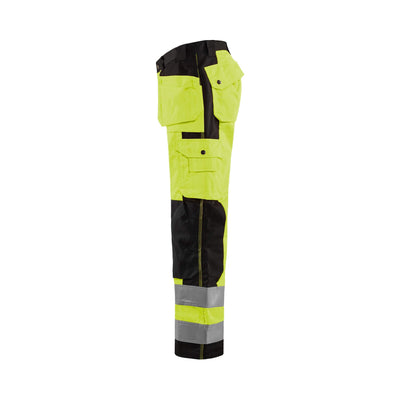 Blaklader 15331860 Craftsman Hi-Vis Trousers Yellow/Black Left #colour_yellow-black
