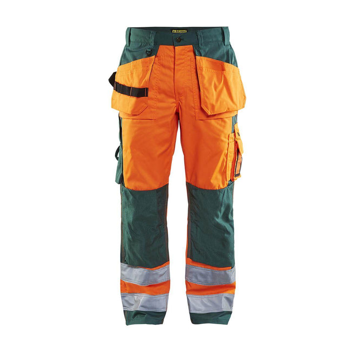 Blaklader 15331860 Craftsman Hi-Vis Trousers Orange/Green Main #colour_orange-green