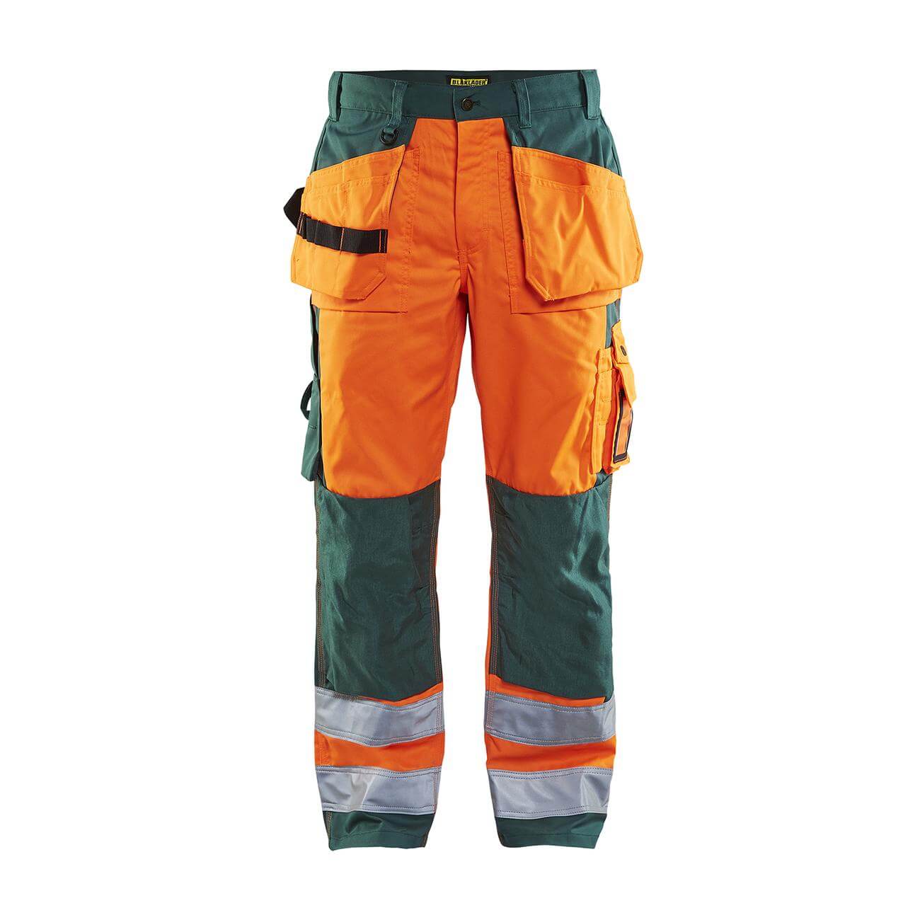 Blaklader 15331860 Craftsman Hi-Vis Trousers Orange/Green Main #colour_orange-green