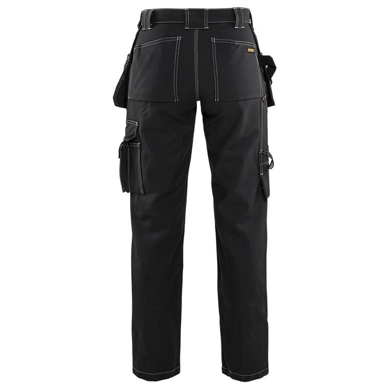 Blaklader 15451370 Craftsman Kneepad Trousers Black Rear #colour_black