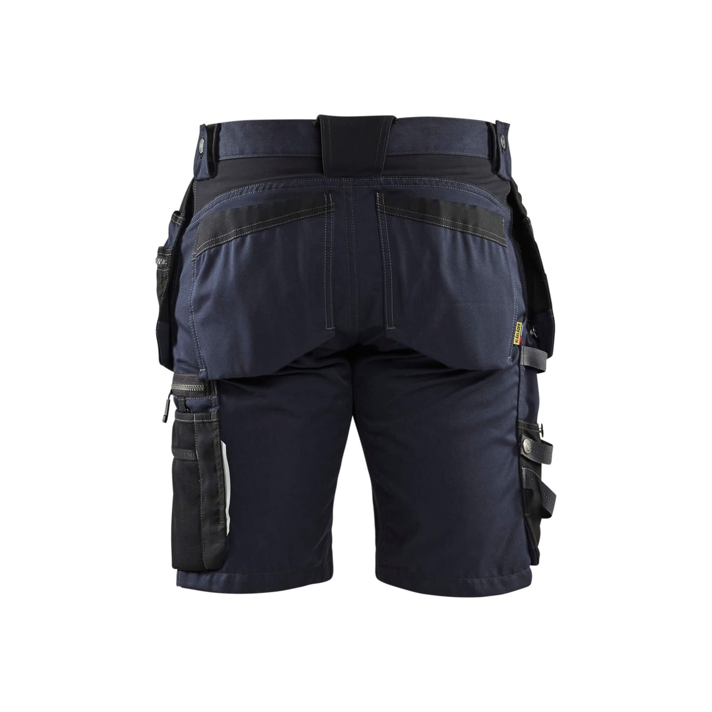 Blaklader 15981860 Craftsman Shorts With Stretch Dark Navy Blue/Black Rear #colour_dark-navy-blue-black