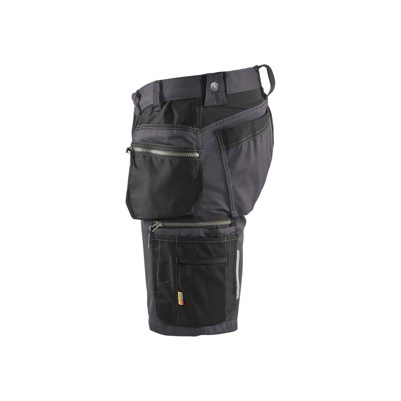 Blaklader 15981860 Craftsman Shorts With Stretch Mid Grey/Black Left #colour_mid-grey-black