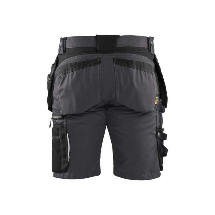 Blaklader 15981860 Craftsman Shorts With Stretch Mid Grey/Black Rear #colour_mid-grey-black