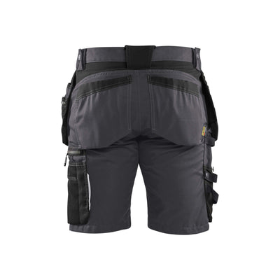Blaklader 15981860 Craftsman Shorts With Stretch Mid Grey/Black Rear #colour_mid-grey-black