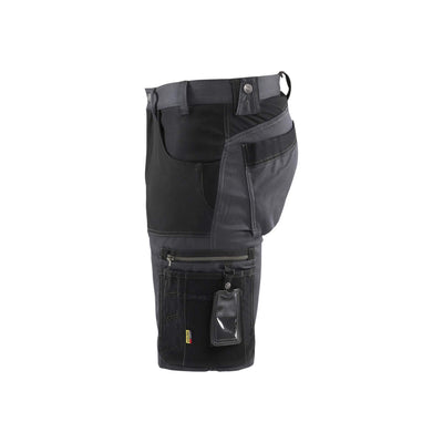 Blaklader 17981860 Craftsman Shorts with Stretch Mid Grey/Black Left #colour_mid-grey-black