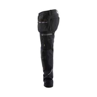 Blaklader 18052513 Craftsman Softshell Trousers Waterproof Black Left #colour_black