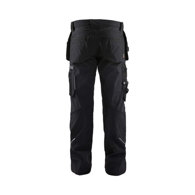 Blaklader 18052513 Craftsman Softshell Trousers Waterproof Black Rear #colour_black