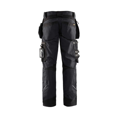 Blaklader 15901343 Craftsman Stretch Trousers Dark Grey/Black Rear #colour_dark-grey-black